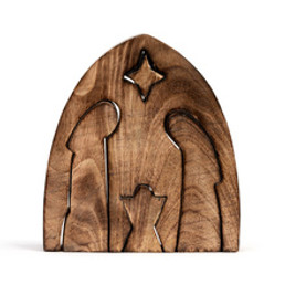 Silhouette Wood Nested Nativity Triptych