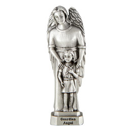 Guardian Angel Pewter Statuette - for Girls