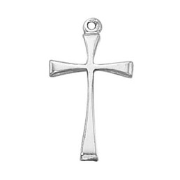 Tapered Design Sterling Cross Pendant