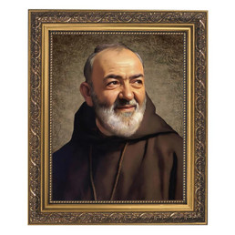 St. Padre Pio Gold Tone Framed Print