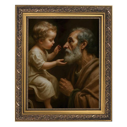 Tender Touch - Saint Joseph & Child Framed Print