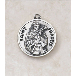 Saint Francis Medal - in Sterling Silver