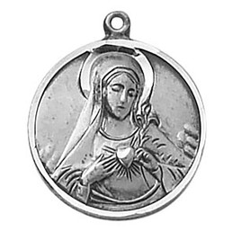 Creed Immaculate Heart Medal - in Sterling Silver