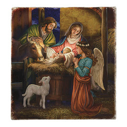 Away in a Manger Manger - Tile Plaque