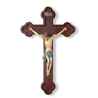 Woodvio Handcrafted Wooden Wall Cross - Traditional Catholic Crucifix With Rosary - View #3