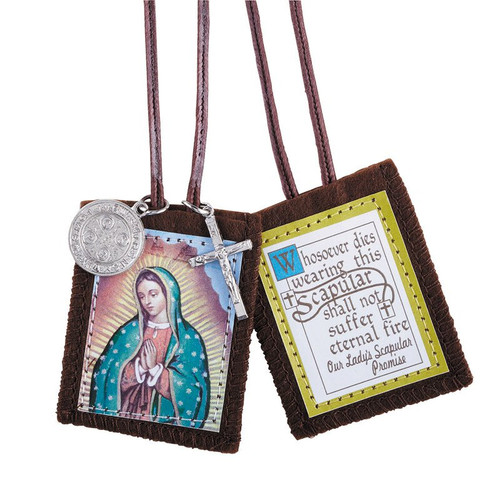 Our Lady of Guadalupe Scapulars with Medals - 12/pk