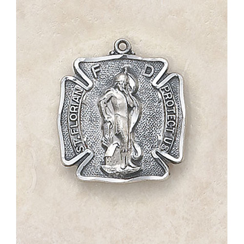 Saint Florian Medal - in Sterling Silver