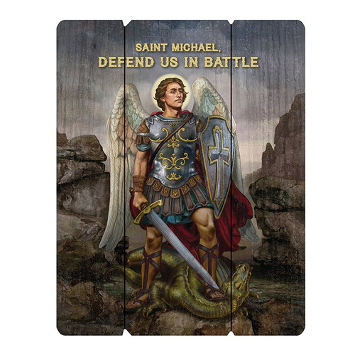 Saint Michael the Archangel Pallet Sign