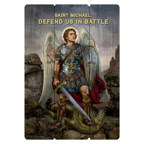 Saint Michael the Warrior - Pallet Sign