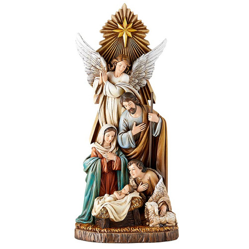Angel and Shepherd Nativity Figurine