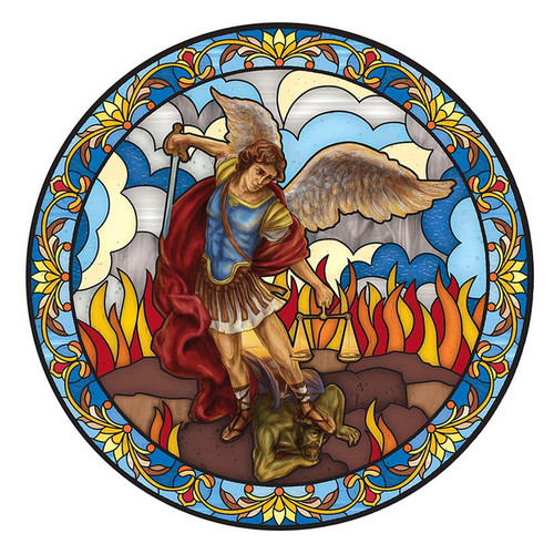 St. Michael Stained Glass Static Decals