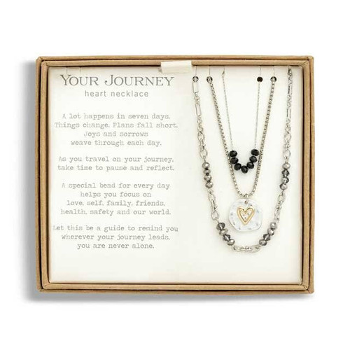 Beaded Prayer Necklace - Black