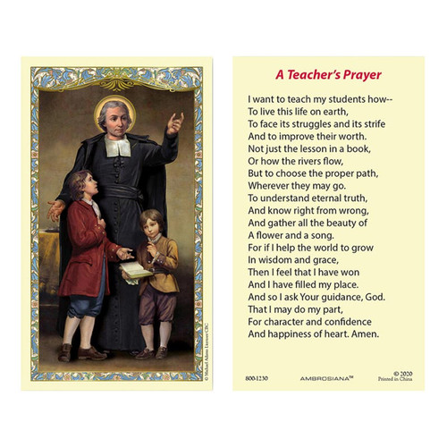 St. John Baptist de La Salle Laminated Holy Cards