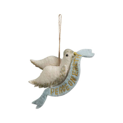 Peace on Earth Felt Dove Ornament 