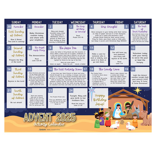 2025 Childrens's Advent Activity Calendar 