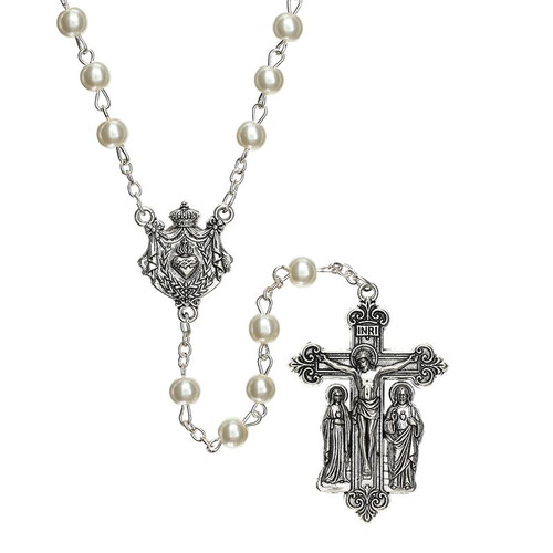 Ivory Sacred Hearts Guilia Signorelli Rosary