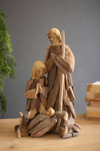 Driftwood Holy Family Figurine