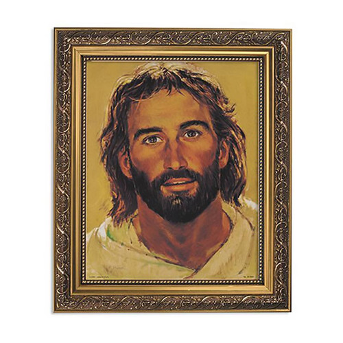 Hook Head of Christ - Gold Tone Framed Print