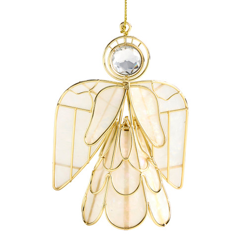 Gold Glitter Angel Ornament