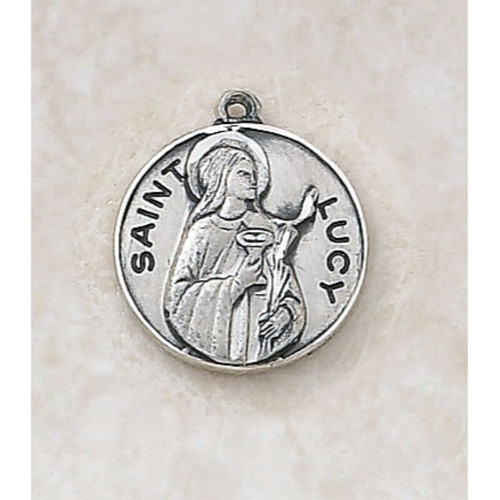 Saint Lucy Medal - in Sterling Silver