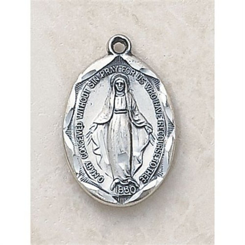 Creed Oval Miraculous Medal in Sterling Silver