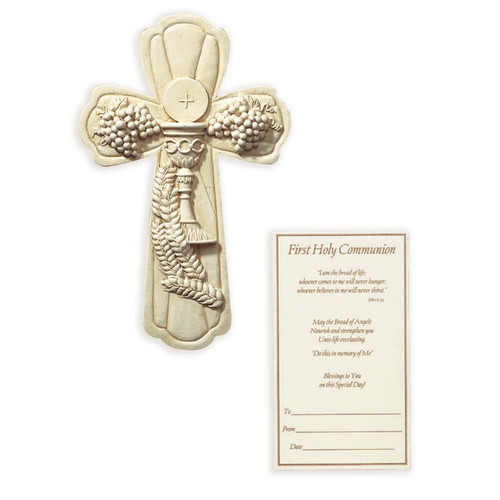 First Communion Cross with Certificate - for Boys and Girls