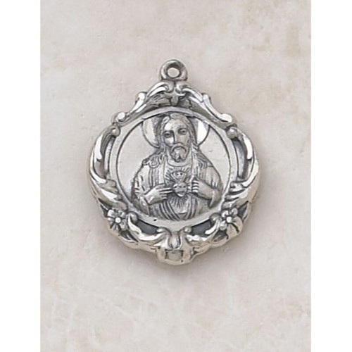 Ornate Creed Scapular Medal - In Sterling Silver