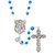 Blue Stone Bead Spiritual Warrior Rosary with Sword Crucifix