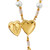 Pearl Wire Strung Heart Locket Rosary