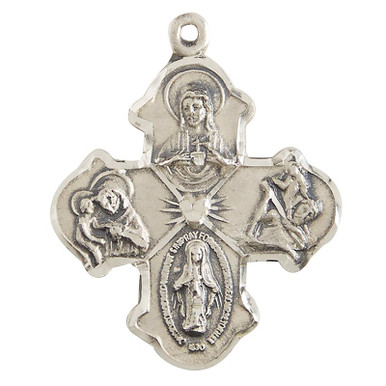 Creed Four Way Cross Medal - In Sterling Silver - Catholic Gifts and