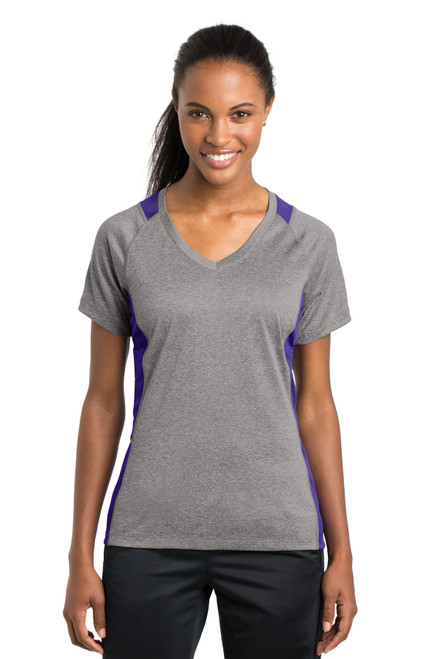 Tee Ladies Heather Colorblock Contender V-Neck RV