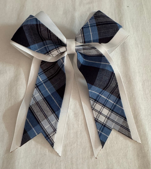 P76 Plaid 2-layered Cheer Bow