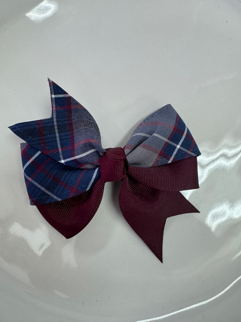p53/82 P53011 Plaid & Ribbon Bow with Two-Toned Ribbon Knot.