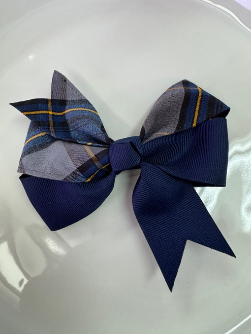 P57 Plaid & Ribbon Bow with Two-Toned Ribbon Knot