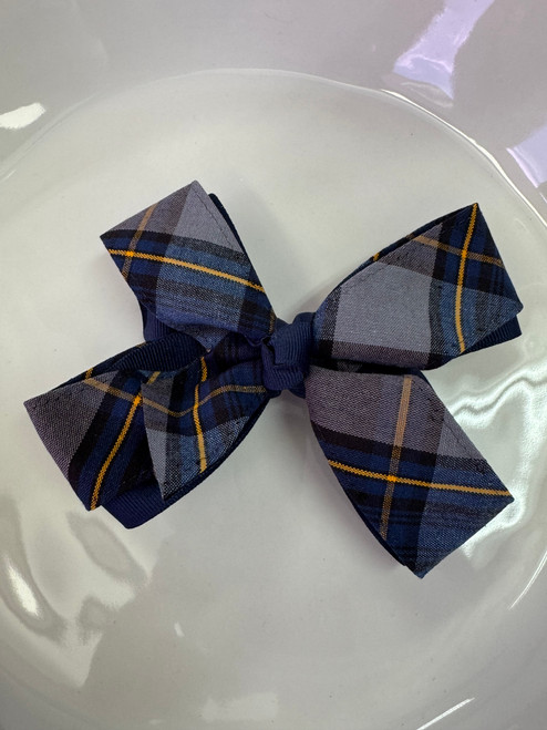 P57 Plaid & Ribbon 4 looped bow
