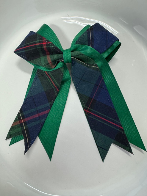 P81 Plaid 2-layered Cheer Bow