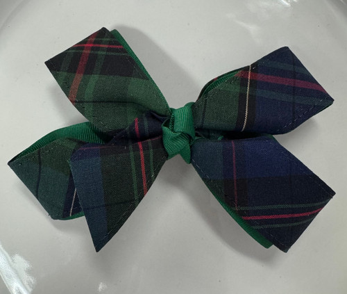 P81 Plaid & Ribbon 4 looped bow