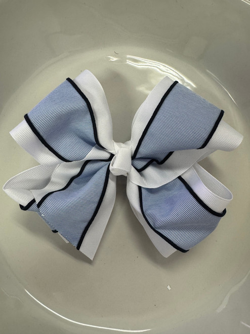 BPS Jumbo plaid & ribbon bow