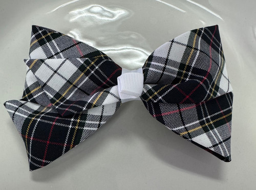 P8B Large 2 1/4" x 6" wide plaid bow