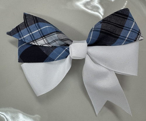 P76 Plaid & Ribbon Bow with Two-Toned Ribbon Knot.
