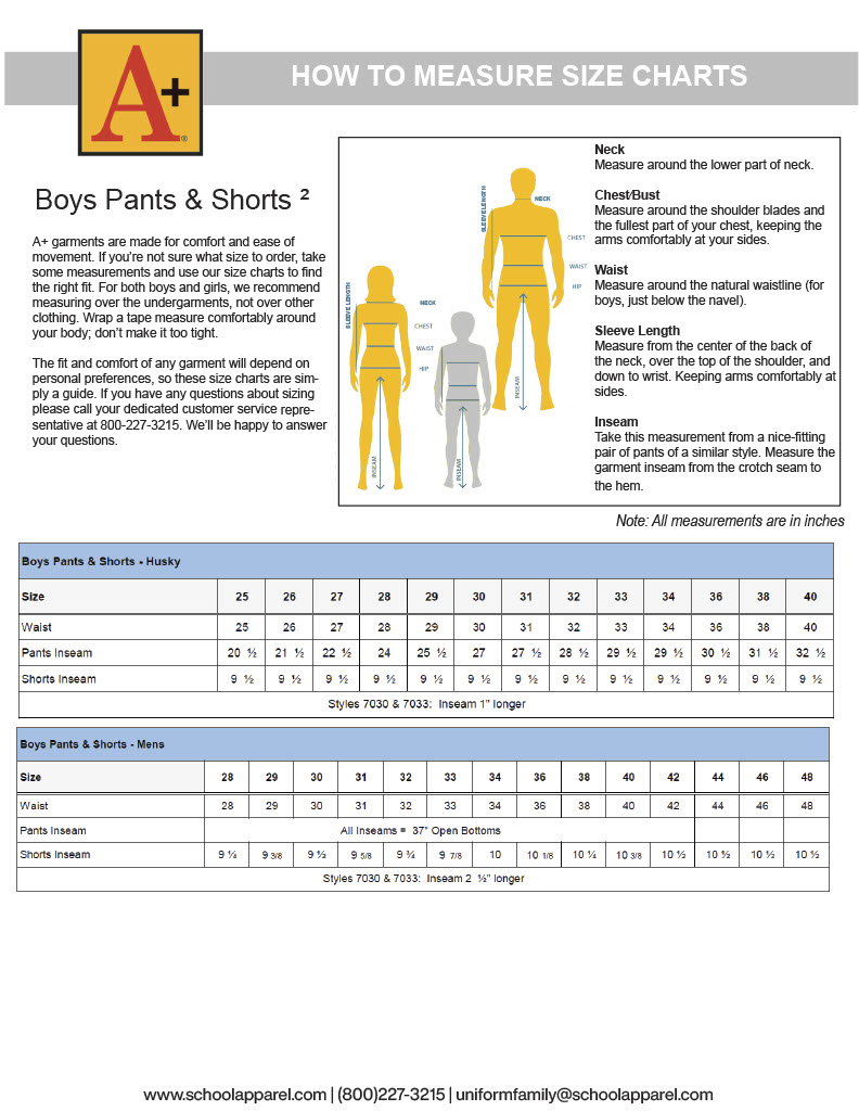 Boys Size Chart: Pants, Shirts & more - French Toast