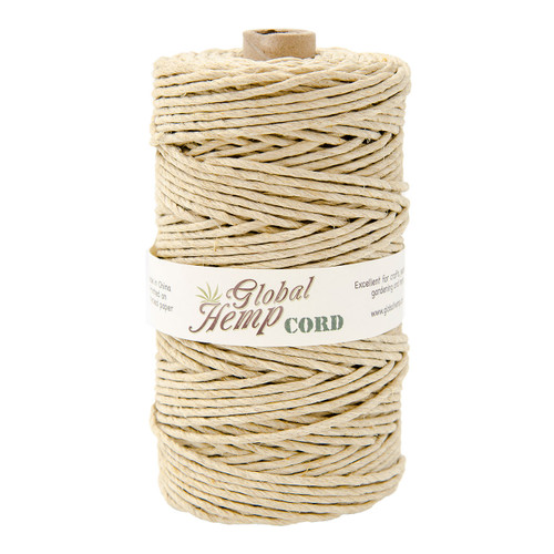 Natural 100# Polished Hemp Cord - 2 mm Diameter - 290 ft Spool