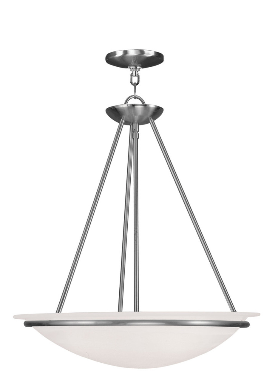 3 light brushed nickel pendant