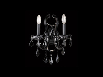 ONYX LANE. 2 LIGHT BLACK CRYSTAL WALL SCONCE (4450|HF1041-BLK)