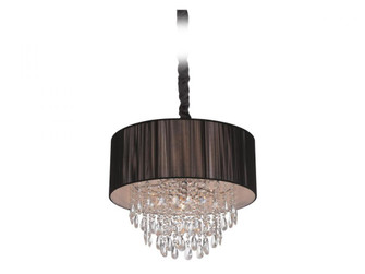 Vineland Ave. Collection Black Lined Silk String Shade and Crystal Hanging Fixture (4450|HF1506-BLK)