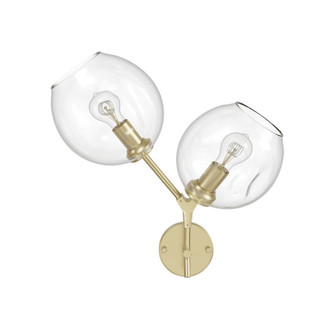 Fairfax 18''H 2-Light Wall Sconce in Brushed Brass/Clear Glass (4450|HF8082-BB)