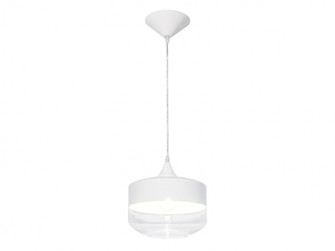 Robertson 10''W Pendant in White/Clear Glass (4450|HF9113-WHT)