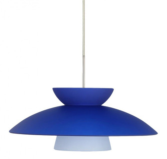 Besa Trilo 15 Pendant Satin Nickel Blue Matte 1x75W Medium Base (127|1JC-451323-SN)