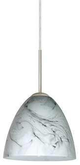 Besa Vila Pendant Satin Nickel Marble Grigio 1x60W Medium Base (127|1JT-4470MG-SN)