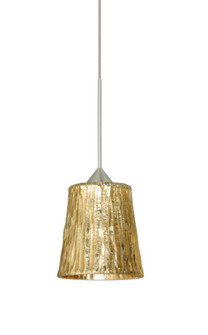 Besa Pendant Nico 4 Satin Nickel Stone Gold Foil 1x35W Halogen (127|RXP-5125GF-SN)